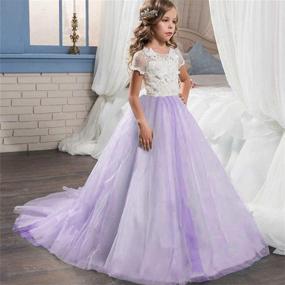 img 3 attached to NNJXD Girls Princess Pageant Long Dress Prom Ball Gowns for Kids - "NNJXD Платье для девочек-принцесс для праздничной церемонии, длинное платье для бала