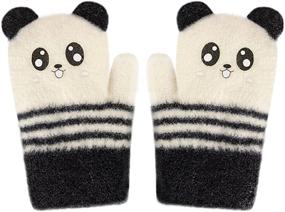 img 4 attached to ❄️ Winter essentials for toddlers: Toddler Kids Mittens with String, Warm & Cozy Stretch Knit Full Finger Snow Gloves for Children – Magic Ski Gloves with Fleece Lining