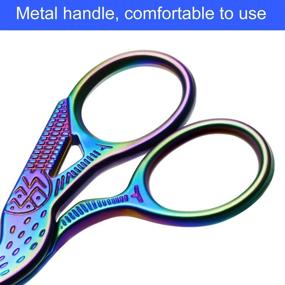 img 1 attached to Colorful 2 Pack Stork Scissors: Ideal for Embroidery, Sewing, Brow Shaping & More!