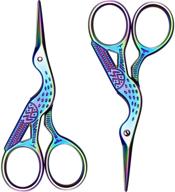 colorful 2 pack stork scissors: ideal for embroidery, sewing, brow shaping & more! logo