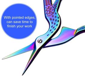 img 2 attached to Colorful 2 Pack Stork Scissors: Ideal for Embroidery, Sewing, Brow Shaping & More!