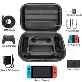 img 3 attached to 🎮 LP Carrying Storage Case for Nintendo Switch - Travel-friendly, Protective Hard Shell Bag with Separate Storage Space for Console, Pro Controller, Dock, AC Adapter & More