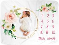 📷 premium fleece baby monthly blanket - perfect gift for newborn photography and baby milestone celebrations (pink, 40" x 60") logo