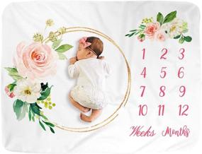 img 3 attached to 📷 Premium Fleece Baby Monthly Blanket - Perfect Gift for Newborn Photography and Baby Milestone Celebrations (Pink, 40" x 60")