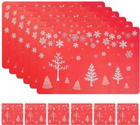 img 4 attached to Christmas Placemats Dining Insulation Printed