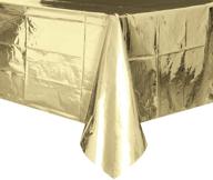 🎉 unique industries foil gold plastic table cover - party supplies, 108 x 54 inches logo