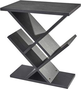 img 2 attached to Adesso Zig-Zag Accent Table: Stylish and Functional Storage Side Table with Integrated Bookshelf, Black - Home Furnishings and Decor