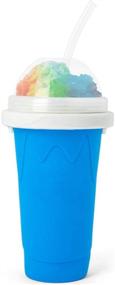 img 3 attached to 🥤 Blue Double-Layer Magic Slushie DIY Plastic Squeeze Cups - Travel-Friendly Ice Cups for Smoothies, Perfect for Kids and Adults