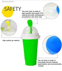 img 1 attached to 🥤 Blue Double-Layer Magic Slushie DIY Plastic Squeeze Cups - Travel-Friendly Ice Cups for Smoothies, Perfect for Kids and Adults