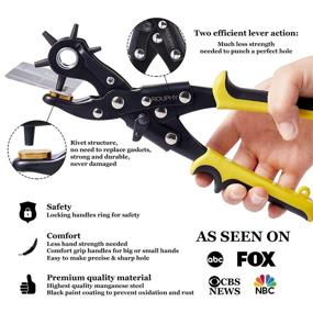 img 3 attached to 🔨 Heavy Duty Hole Punch Plier Set for Leather Belts, Dog Collars, Watch Straps, Saddles, Shoes, Fabric, Paper, Cards - Labor Saving and Rotating Hole Maker Tools for Home DIY or Craft Projects