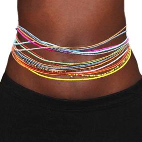 img 4 attached to 💎 Enhance Your Style with Victray Beads Waist Chain Belly Beaded Body Chains - 10pcs Set for Women