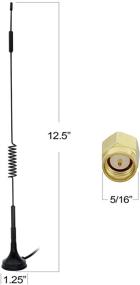 img 1 attached to 📡 Антенна Shopcorp GSM Omni Directional Spring - разъем SMA Male, кабель 3 фута, магнитное основание - диапазоны 3G 4G LTE, усиление 12dBi, 698-960 / 1710-2700 МГц