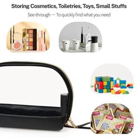 img 1 attached to 💼 Compact Clear Travel Makeup Bag: TSA Approved Toiletry & Cosmetic Pouch