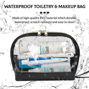 img 2 attached to 💼 Compact Clear Travel Makeup Bag: TSA Approved Toiletry & Cosmetic Pouch