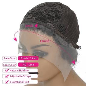 img 1 attached to 🌟 Enhanced SEO: BaiHong 6" Short Curly Lace Front Human Hair Wigs | 13X1 Pixie Cut HD Lace Front Wigs for Black Women | Plucked & Bleached Knots Pixie Cut Hairstyle