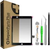 premium repair kit for ipad 7th & 8th gen (2019, 2020) screen replacement - glass digitizer kit + adhesive - space gray (black) logo