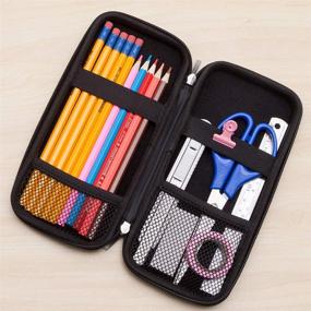 img 1 attached to Durable iDream365 Upgraded Hard Pencil Case: Stylish Pen Carrying Box for Adults - Black