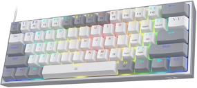 img 3 attached to Redragon K617 Fizz 60% Wired RGB Gaming Keyboard: Compact Mechanical Keyboard with White and Grey Keycaps, Linear Red Switch, Pro Driver/Software Supported