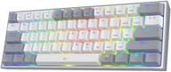 redragon k617 fizz 60% проводная rgb-игровая клавиатура: компактная механическая клавиатура с белыми и серыми клавишами, линейным красным переключателем, поддерживается профессионалами drivers/software. логотип