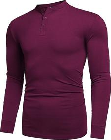 img 1 attached to Get Classy with LecGee Henley Sleeve Regular T Shirts: Shop Men's Clothing and Shirts