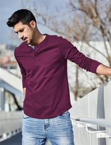 img 2 attached to Get Classy with LecGee Henley Sleeve Regular T Shirts: Shop Men's Clothing and Shirts