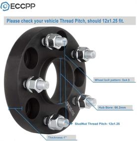 img 3 attached to 🔧 ECCPP 2x 25мм 5 шпилечные колесные адаптеры | 5x4.5 до 5x4.5 | 5x114.3мм до 5x114.3мм | M12x1.25 | 1 дюйм | Совместимо с Nissan 370Z, 300ZX, Altima, Infiniti 350Z, FX35, G35, G37, I30, I35