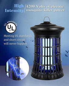 img 1 attached to 🦟 Powerful 2021 Bug Zapper: Indoor/Outdoor Mosquito Killer, 4200V High Voltage, 20W Lamp Bulb, Fly Trap for Backyard, Patio, Bedroom, Kitchen, Office