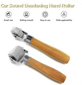img 3 attached to Enhanced Auto Soundproofing: 2PCS Car Sound Deadener Hand Roller 🔉 Tool for Effective Noise Reduction and Easy Installation with Wood Handle