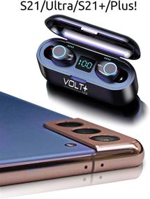 img 3 attached to 🎧 Беспроводные Bluetooth-наушники VOLT PLUS TECH 8D Bass V5.0 для Samsung Galaxy Note 20/Ultra/Edge/5G/Note20 с дисплеем LED, микрофоном, защитой от воды и пота IPX7, F9 TWS и PowerBank на 2000mAh