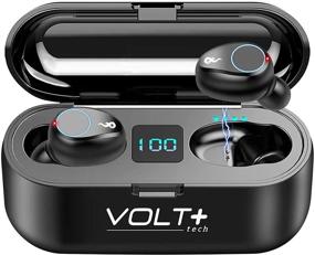 img 4 attached to 🎧 Беспроводные Bluetooth-наушники VOLT PLUS TECH 8D Bass V5.0 для Samsung Galaxy Note 20/Ultra/Edge/5G/Note20 с дисплеем LED, микрофоном, защитой от воды и пота IPX7, F9 TWS и PowerBank на 2000mAh