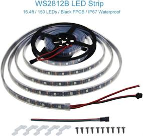 img 3 attached to 🌈 ALITOVE 16.4ft WS2812B Individually Addressable LED Strip Light 5050 RGB SMD 150 Pixels - Waterproof IP67 - 2-Pack