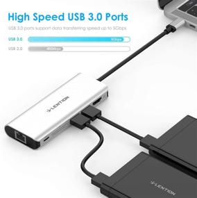 img 1 attached to 💻 LENTION USB C-хаб 2021-2016 совместим с MacBook Pro: 4K HDMI, считыватель карт SD, 2 USB 3.0 + зарядка Type C и гигабитная сеть Ethernet – серебряный CB-C68