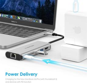 img 3 attached to 💻 LENTION USB C-хаб 2021-2016 совместим с MacBook Pro: 4K HDMI, считыватель карт SD, 2 USB 3.0 + зарядка Type C и гигабитная сеть Ethernet – серебряный CB-C68