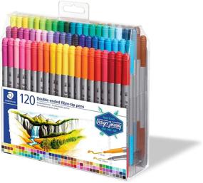 img 3 attached to 🖌️ STAEDTLER Double-Ended Fiber-Tip Pens: 120 Assorted Colors, Fine & Bold Tips, Washable Ink - Multicoloured (3200 TB120ST)