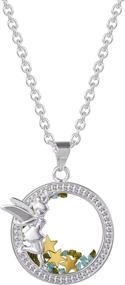 img 4 attached to 💫 Disney Tinkerbell Silver Plated Pendant Necklace - Officially Licensed, 18" Chain