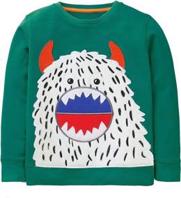 img 1 attached to Cute and Comfy Christmas-themed Cotton Crewneck Sweatshirt for Baby Toddler Boys (1-7Y)