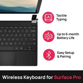 img 3 attached to 🔑 Brydge 12.3 Pro+ - Wireless Keyboard with Precision Touchpad for Microsoft Surface Pro 7, 6, 5 & 4 - Designed for Surface (Silver)