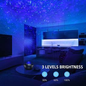 img 2 attached to 🌌 Galaxy Star Projector Night Light with LED Ocean Wave Projector Bluetooth Music Speaker - Ideal for Baby Bedroom, Game Rooms, Party, Home Theatre, Night Light Ambiance