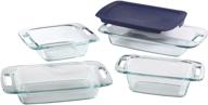 🔥 convenient and durable pyrex easy grab 5-piece glass bakeware set" logo