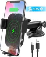 best wireless car charger mount: squish 10w fast qi charger & phone holder for iphone & samsung logo