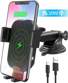 img 4 attached to Лучшая беспроводная автомобильная зарядка: Squish 10W Fast Qi Зарядное устройство и держатель для телефона iPhone & Samsung