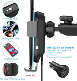img 2 attached to Лучшая беспроводная автомобильная зарядка: Squish 10W Fast Qi Зарядное устройство и держатель для телефона iPhone & Samsung