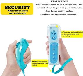 img 1 attached to 🎮 PGYFDAL 2 Pack Remote Controller and Nunchuck Joystick for Wii/Wii U Console - Black and Blue Bundle with Silicone Case and Wrist Strap, Perfect for Holiday Gaming