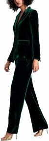 img 2 attached to Button Velvet Blazer Casual Office Women's Clothing in Suiting & Blazers