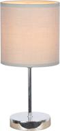 💡 simple designs home lt2007-gry, gray chrome mini basic table lamp: chic design, fabric shade логотип