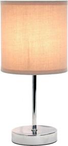 img 3 attached to 💡 Simple Designs Home LT2007-GRY, Gray Chrome Mini Basic Table Lamp: Chic Design, Fabric Shade