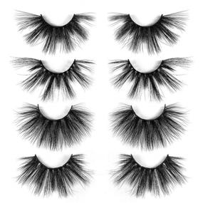 img 2 attached to 👁️ SY SHUYING 25mm Lashes: 3D Faux Mink, Fluffy, Dramatic False Eyelashes - 6D Wispy, Long Handmade Fake Lashes. Cruelty-Free, Reusable &amp; Super Thick Full Strip Eye Lashes Pack (4 Pairs)