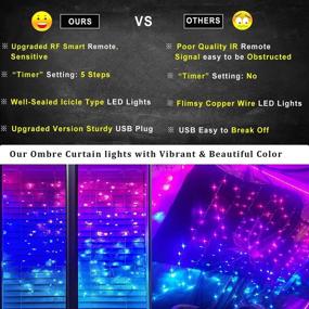 img 1 attached to 🌈 Magical Ombre LED Curtain Lights: Pink, Purple & Blue with Remote Control - Transform Your Space with Enchanting Rainbow Waterfall String Lights for Teen Room, Girls Room, Bedroom, Kawaii Room Décor - Perfect for Birthdays & Mermaid Themes!