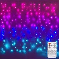 🌈 magical ombre led curtain lights: pink, purple & blue with remote control - transform your space with enchanting rainbow waterfall string lights for teen room, girls room, bedroom, kawaii room décor - perfect for birthdays & mermaid themes! логотип