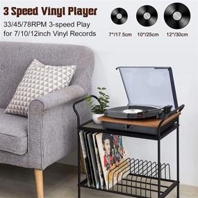 img 2 attached to Retrolife Vinyl Record Player Bluetooth Turntable: Vintage Phonograph with Speaker, 3-Speed, RCA Output, AUX, Headphone Input – Portable, Lightweight, Built-in Battery